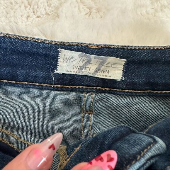 Free People We the Free size 27 blue high rise skinny jeans w frayed hem - Picture 2 of 7